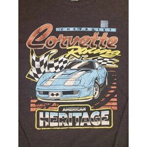 Corvette Racing Long Sleeve Graphic T-shirt Mens XXL Charcoal Heathered NWT